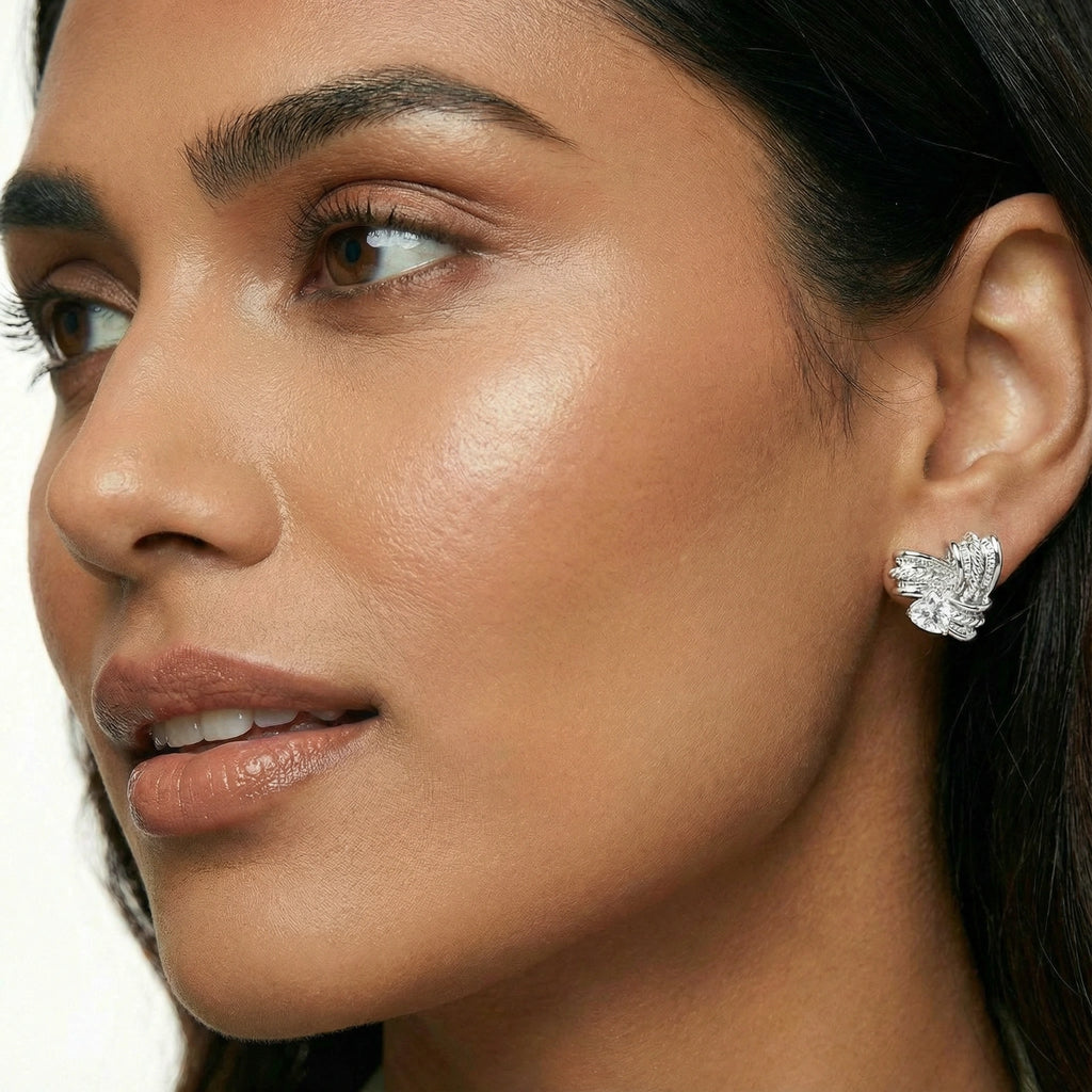 Silver Radiance Crystal Studs