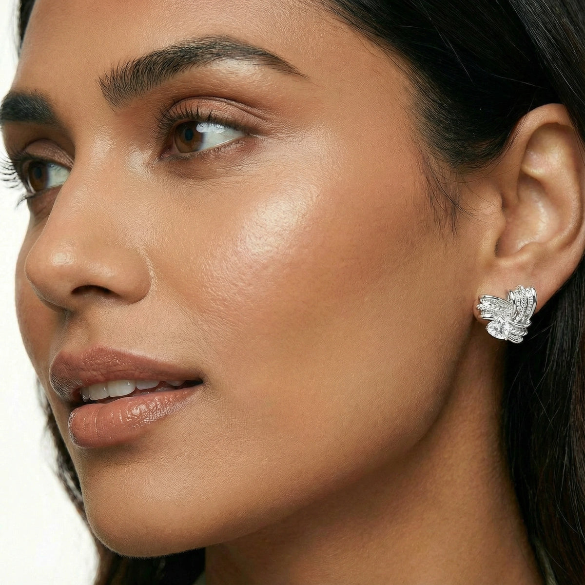 Silver Radiance Crystal Studs