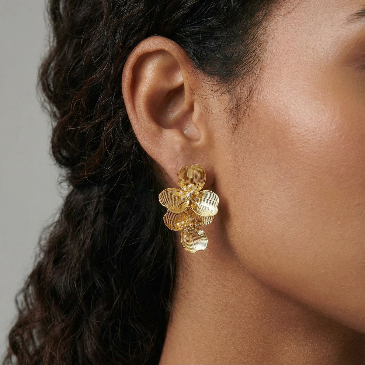 Golden Bloom Statement Earrings
